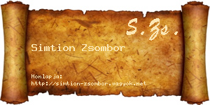 Simtion Zsombor névjegykártya